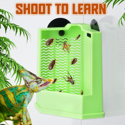 Reptile Corner Hunting Bowl - Glass Mount Insect Feeding Box for Reptile with Suction Cup which is