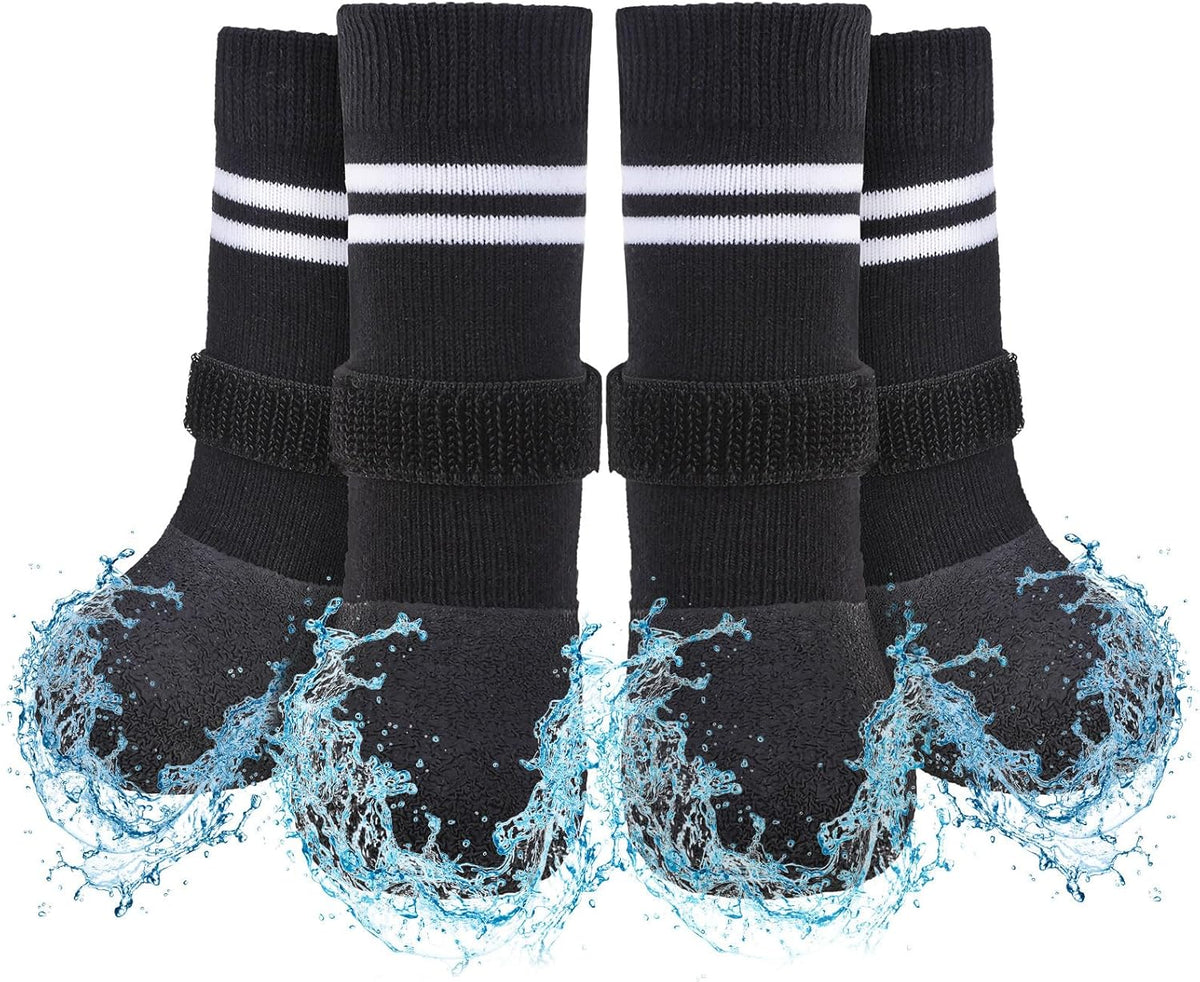 SCENEREAL Anti Slip Dog Boots & Paw Protectors for Hardwood Floor, Extended Dog Socks to Prevent