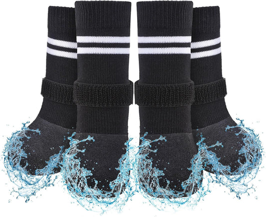SCENEREAL Anti Slip Dog Boots & Paw Protectors for Hardwood Floor, Extended Dog Socks to Prevent