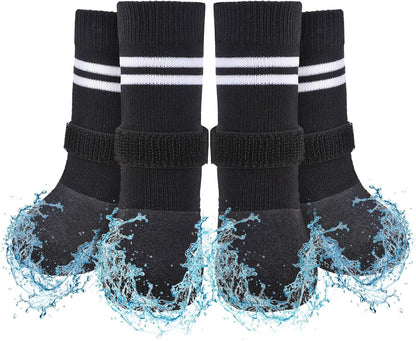SCENEREAL Anti Slip Dog Boots & Paw Protectors for Hardwood Floor, Extended Dog Socks to Prevent