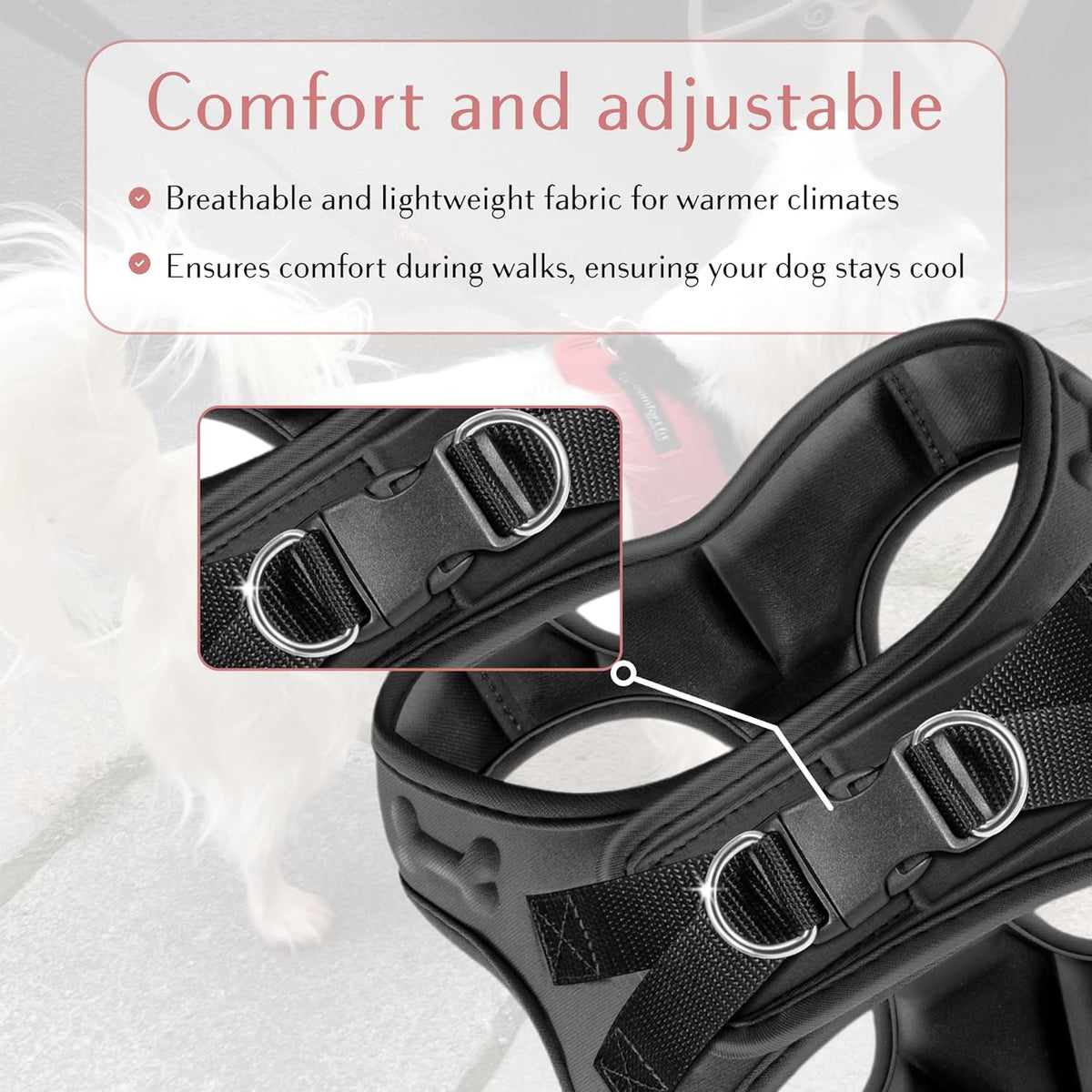 Comfort fit Step-in Dog & Puppy Harness - Comfortable All Weather Dog Vest Harness: Adjustable