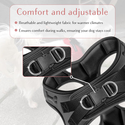 Comfort fit Step-in Dog & Puppy Harness - Comfortable All Weather Dog Vest Harness: Adjustable