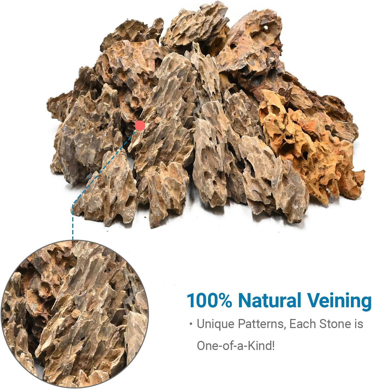 5LB Aquarium Rocks Dragon Stone for Aquariums Landscaping Model Fish Tanks Terrariums Vivariums