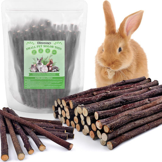 Bissap 230g/8.1oz Apple Sticks for Rabbits, Natural Bunny Chew Toys and Treats for Chinchilla