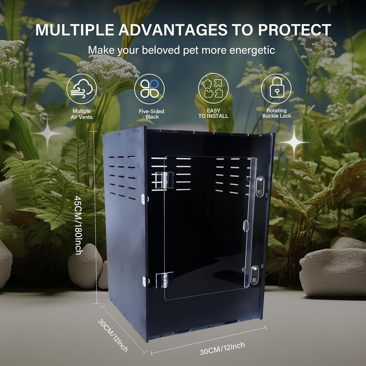 Reptile Enclosure for Crested Gecko – 12x12x18 Acrylic Reptile Tank for Gecko, Snake, and Lizard