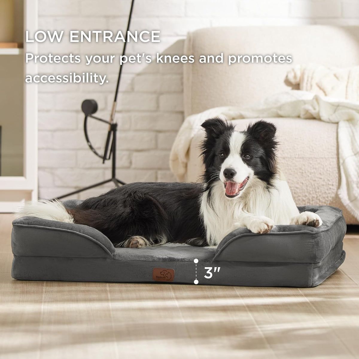 Bedsure Orthopedic Dog Bed for Large Dogs - Big Washable Dog Sofa Beds Large, Supportive Foam Pet