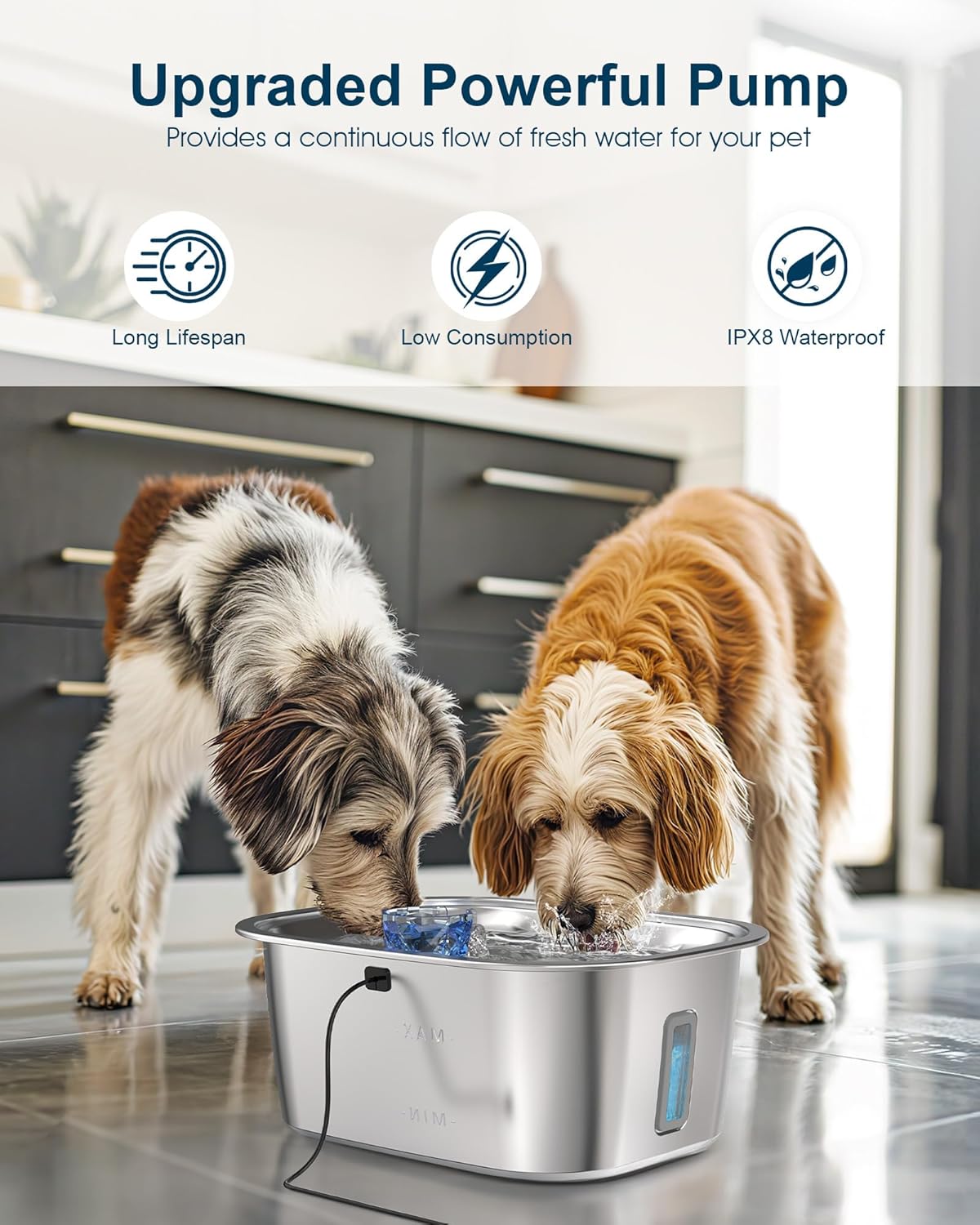 Dog Water Fountain Pump Replacement for D2341, D2419, D2223, D2322 Models, Pet Water Fountain