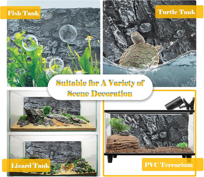 Reptile Tank Background Board Rock Terrarium Cork Background Board 3D Wall Backdrop Aquarium DéCor