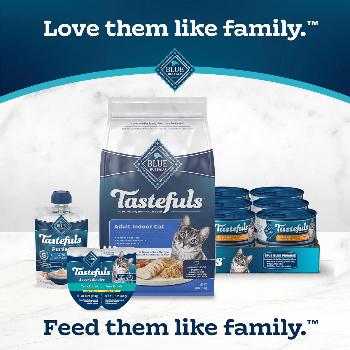 Blue Buffalo Tastefuls Natural Dry Food for Adult Indoor Cats, Chicken & Brown Rice Recipe, 15-lb.