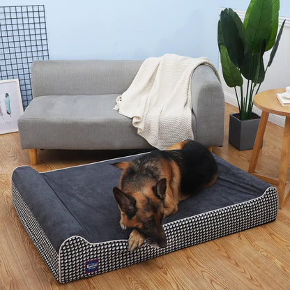 Laifug Orthopedic Memory Foam Extra Large Dog Bed with Pillow and Durable Water Proof Liner &
