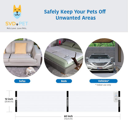SVD.PET Pet Training Mat with Tester, 60" X 12", Pet Shock Pad, Dogs & Cats Electronic Repellent