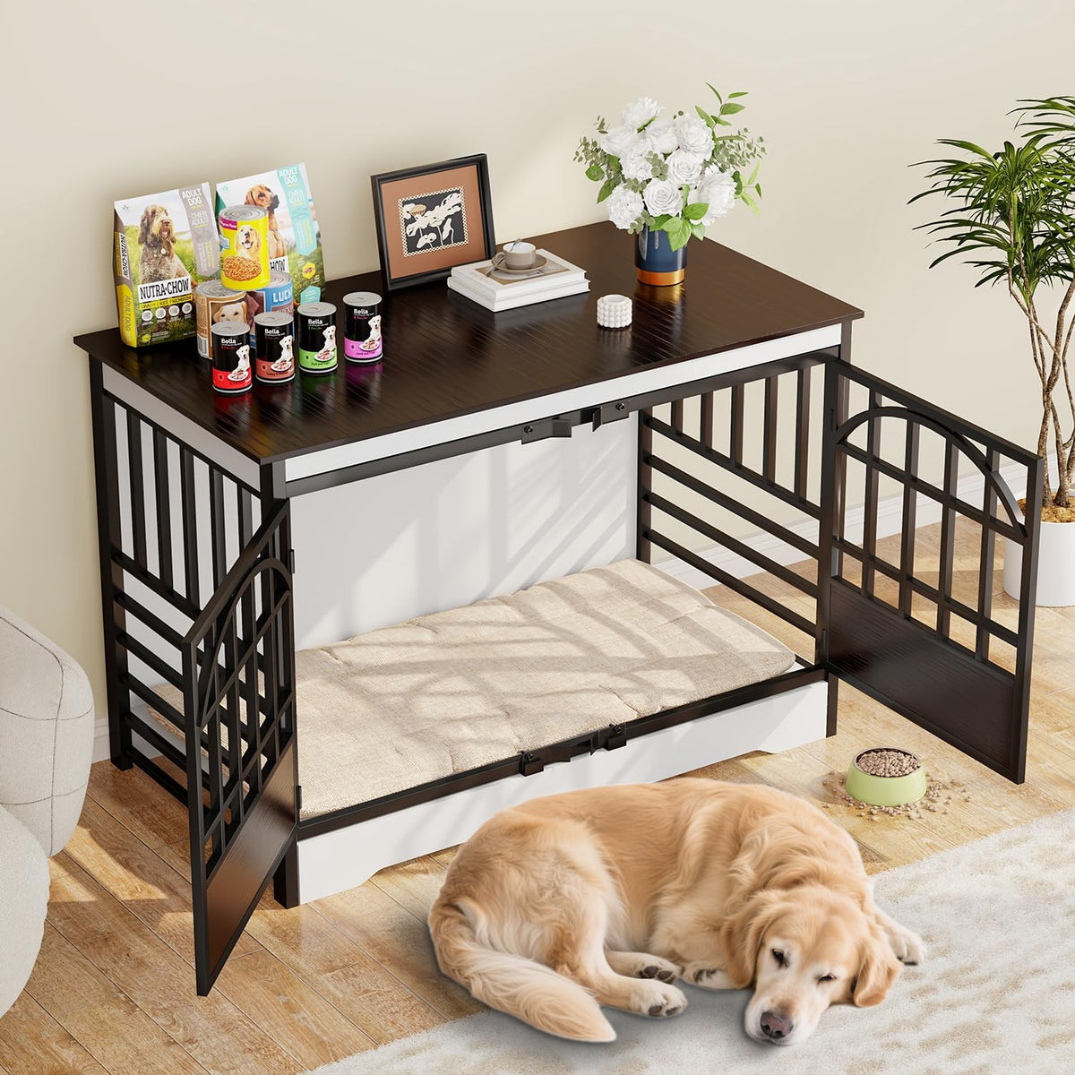 COZPAW 52 Inch Dog Crate Furniture, Extra Large Dog Kennel Indoor for XLarge Breed, Heavy Duty Dog