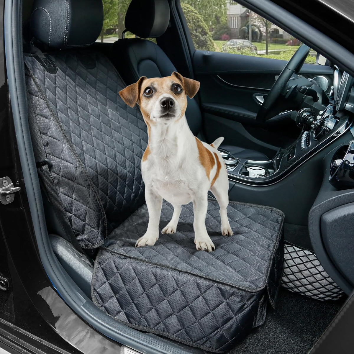 PETICON Front Seat Cover 2 Pack, Full Protection Dog Car Seat Cover with Side Flaps, Nonslip