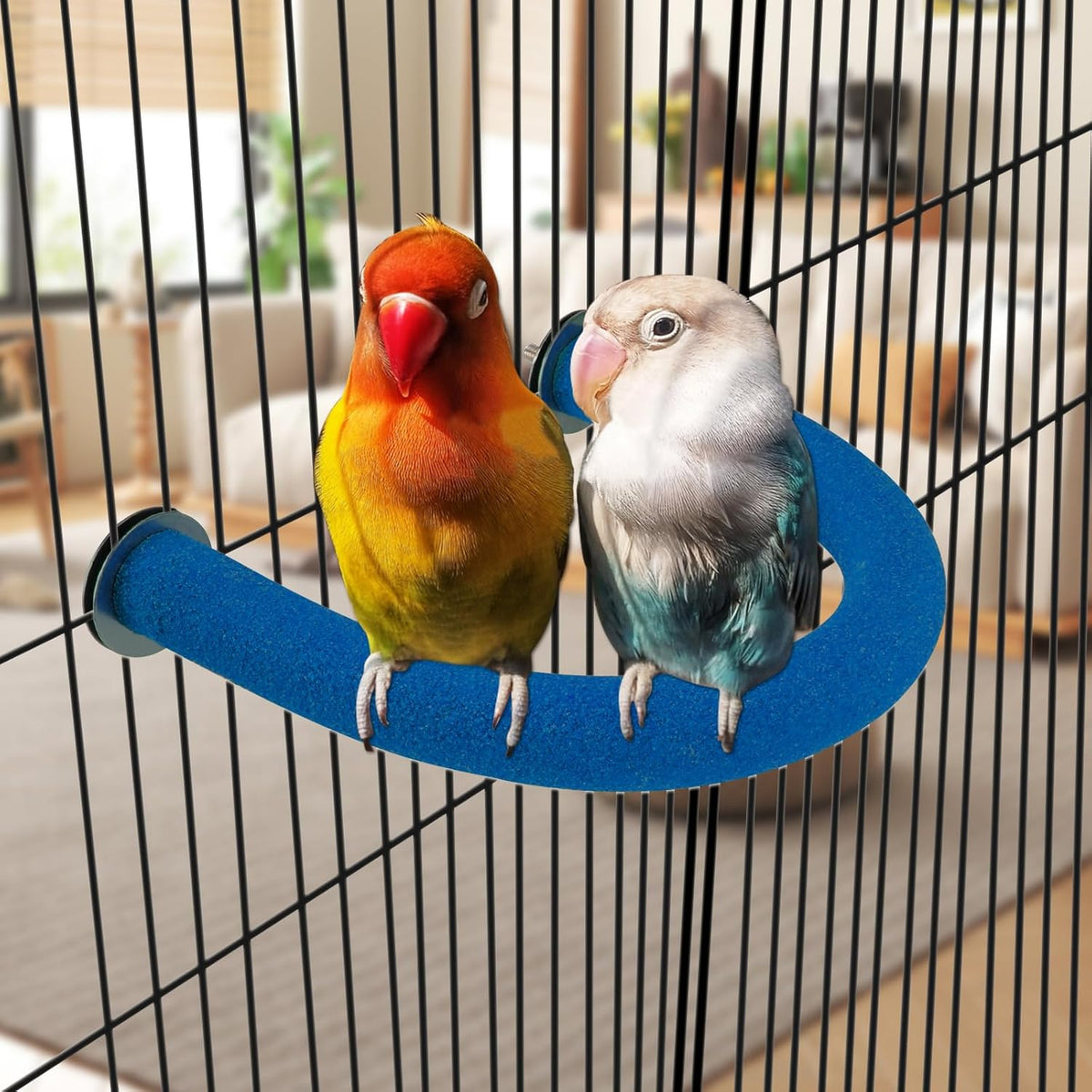 Rypet Parrot Perch Rough-surfaced - Quartz Sands Bird Cage Perches for Small Parakeets Cockatiels