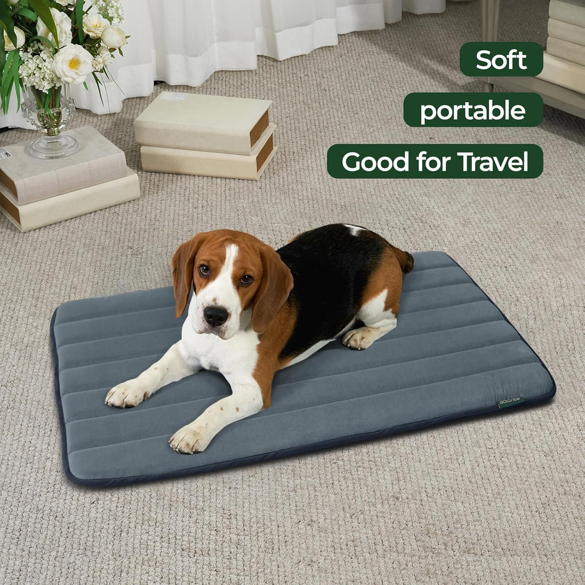 BALANCE Dog Crate Pad, Dog Foam Crate Mat Kennel Pad, Washable Water-Resistant Pet Bed Flat Dogs