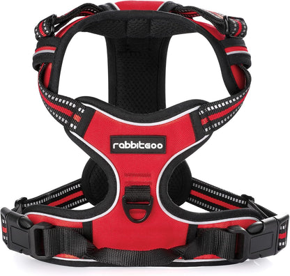 rabbitgoo Dog Harness No Pull with 2 Leash Clips, Adjustable Soft Padded, Reflective Oxford No