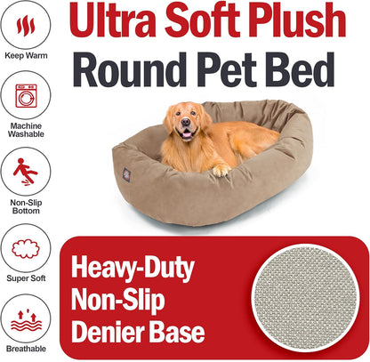Majestic Pet 40 Inch Suede Shredded Memory Foam Mix Calming Large Dog Bed Washable 40 x 29 x 9