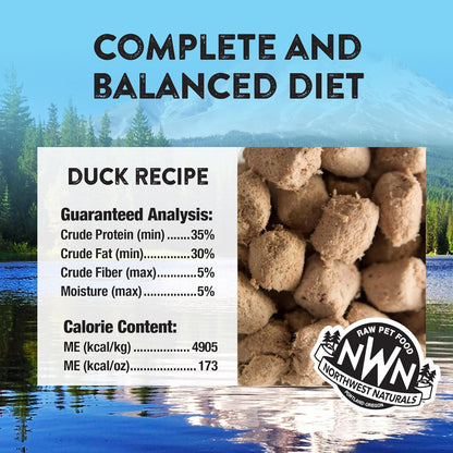 Northwest Naturals Freeze-Dried Duck Cat & Kitten Food – Bite-Sized Nibbles – Healthy, Limited