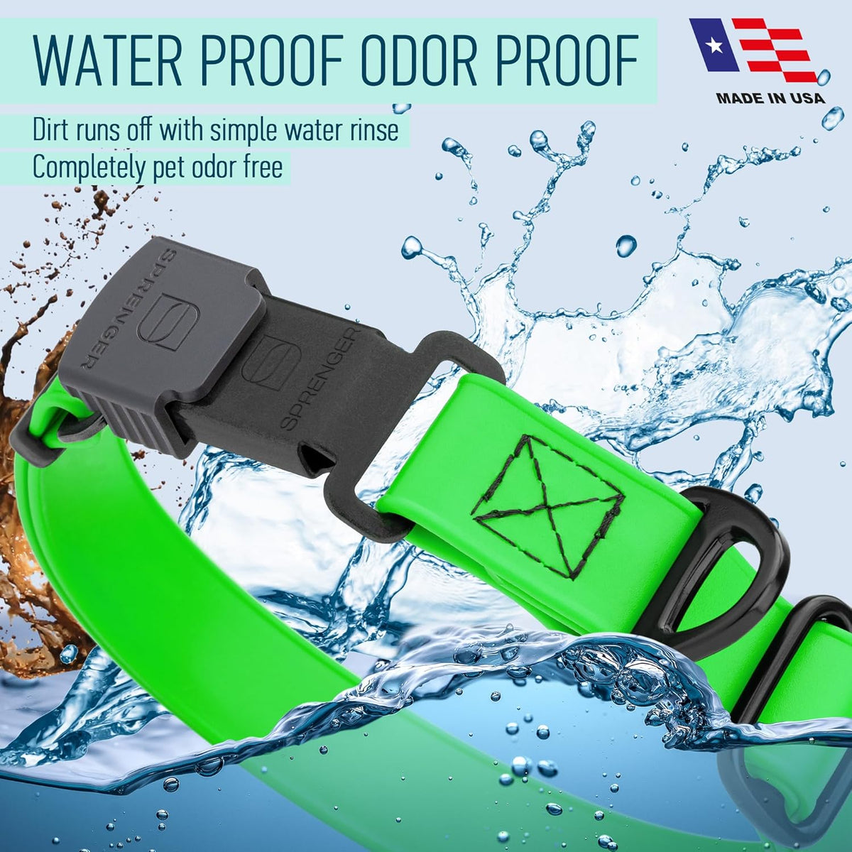 Dogline Biothane Waterproof Dog Collar with Herm Sprenger Stainless Steel Quick Release Buckle