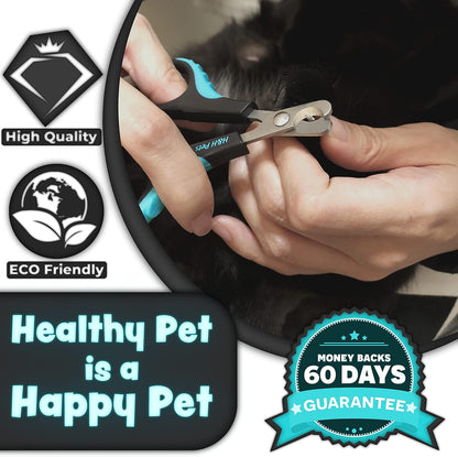 Cat Nail Clipper by H&H Pets - Professional Sharp Stainless Steel Claw Clipper Trimmer with Sturdy