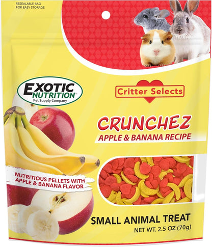 Crunchez Apple and Banana - Crunchy Fruit Flavored Treat Bites - Sugar Gliders, Squirrels