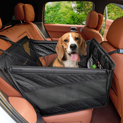 Kohree Dog Car Seat Cover for Small Dogs, Hard Bottom Dog Car Seat Cover for Back Seat with