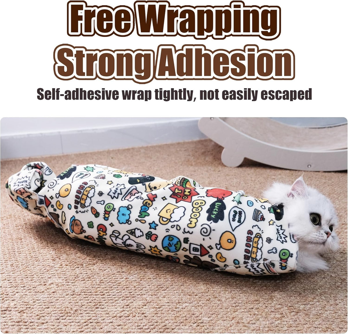 27.6" Cat Grooming Wrap Cat Wrap for Cutting Nails Cat Restraint for Nail Clipping Cat Swaddle Wrap