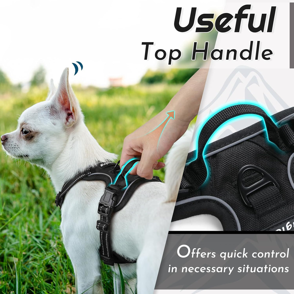 Eagloo Small Dog Harness No Pull, Service Vest with Reflective Strips and Control Handle