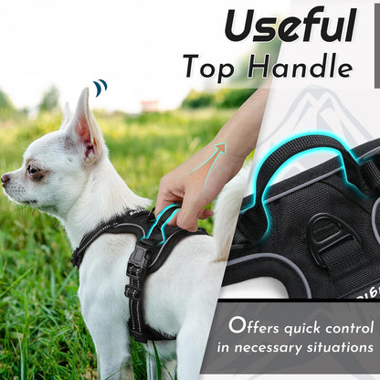 Eagloo Small Dog Harness No Pull, Service Vest with Reflective Strips and Control Handle