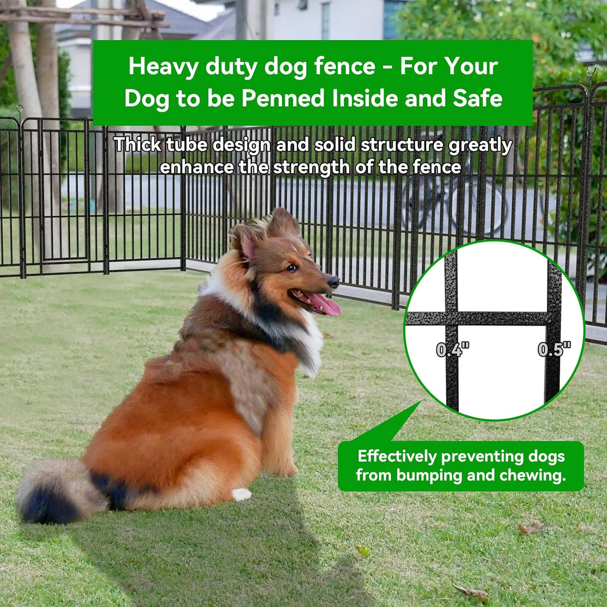 Dog Playpen Outdoor 24 Panels Heavy Duty Dog Fence 47" Height with Thick Pipe Anti-Rust with Doors