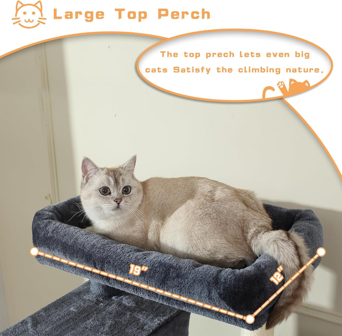 70-Inch Cat Tree,Large Cat Tree Tower with Hammock, Scratching Post, Condo and Multi-Level Cat