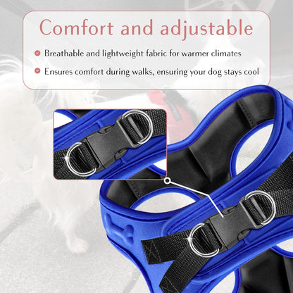 Comfort Fit Dog Harness Soft Padded No Pull Harness with Adjustable Buckles for Small Medium Large