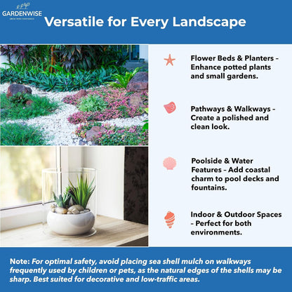 Natural Organic Sea Shell Mulch for Gardens and Landscaping – Decorative and Nutrient-Rich