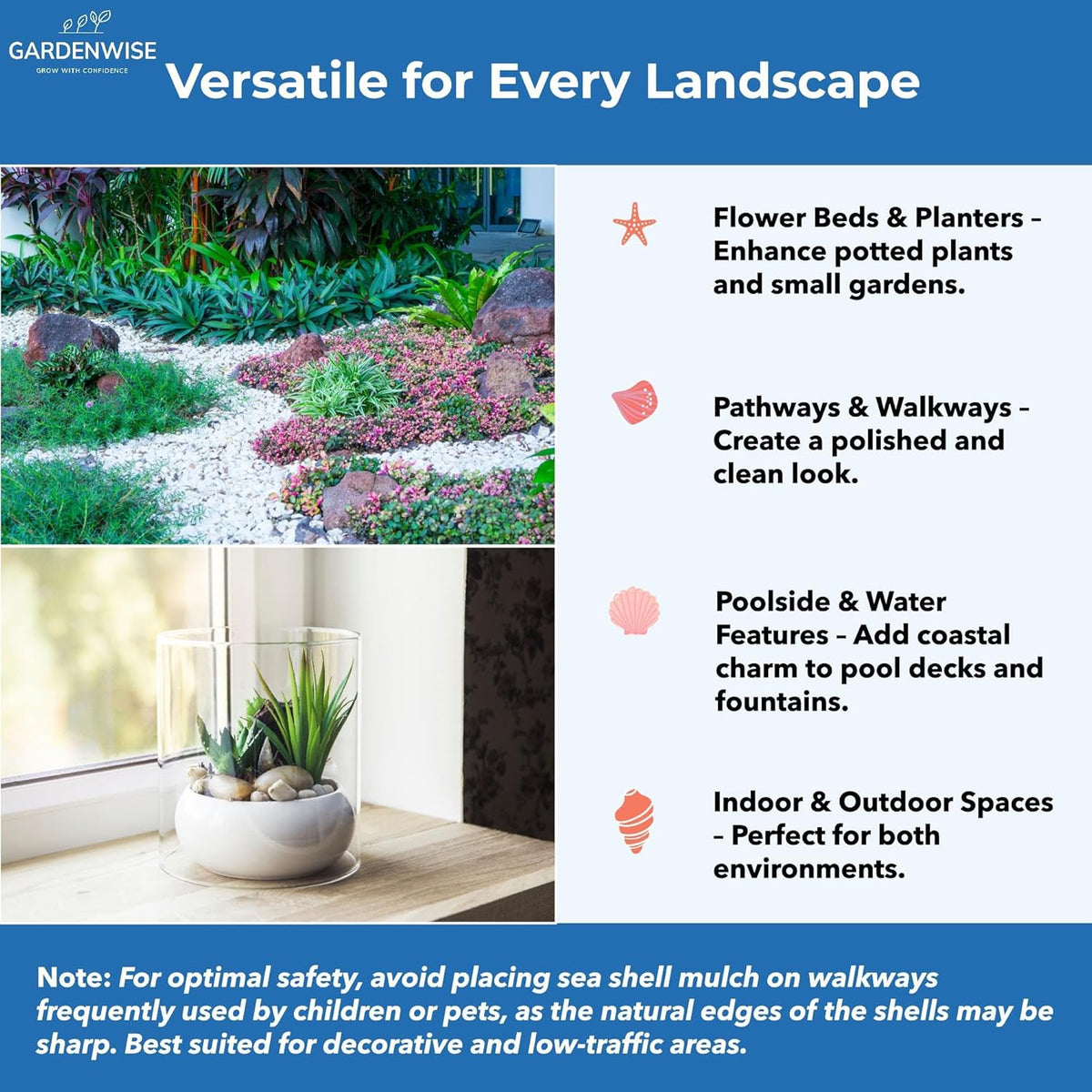 Natural Organic Sea Shell Mulch for Gardens and Landscaping – Decorative and Nutrient-Rich
