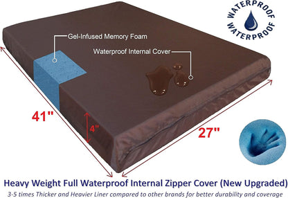 Dogbed4less Large Orthopedic Memory Foam Dog Bed for Medium to Large Dogs with Durable Waterproof