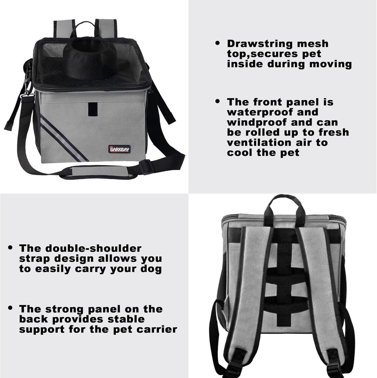 Pet Carrier Bicycle Basket Bag Pet Carrier/Booster Backpack for Dogs and Cats with Big Side
