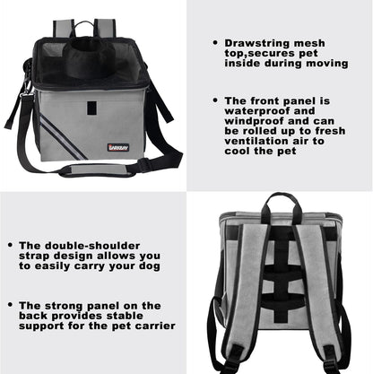 Pet Carrier Bicycle Basket Bag Pet Carrier/Booster Backpack for Dogs and Cats with Big Side