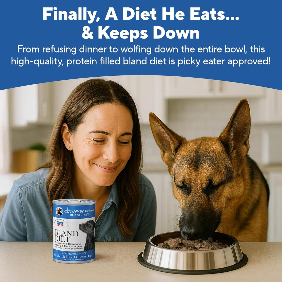 Dave's Pet Food Bland Diet Dog Food (Chicken & Rice), Sensitive Stomach, Easy to Digest