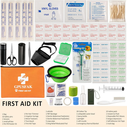 Dog First Aid Kit - Pet First Aid Kit for Dogs Pet Emergency Kit with Pets First Aid Supplies for
