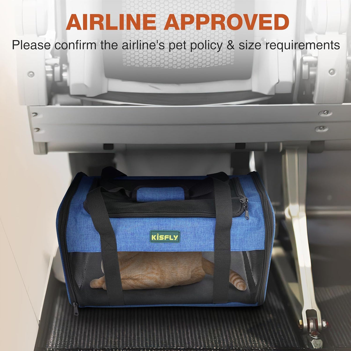 TSA-Approved Under-Seat Airline Pet Carrier – Soft-Sided, Foldable Travel Bag for Cats, Puppies