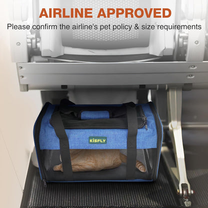 TSA-Approved Under-Seat Airline Pet Carrier – Soft-Sided, Foldable Travel Bag for Cats, Puppies