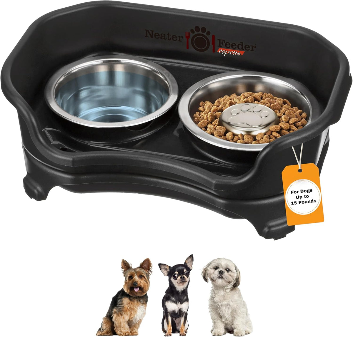 Neater Feeder Express Mess Proof Dog Bowls Elevated for Small Breed – Made in USA – No Spill Raised