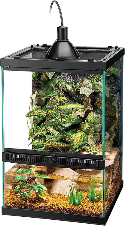 Zilla 11 Gallon Glass Tropical Vertical Habitat Starter Kit for Small Tree Dwelling Reptiles &