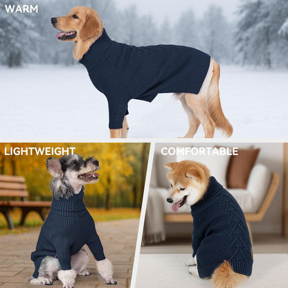 cyeollo 4XL Dog Sweater, Stretchable & Cozy Warm Dog Sweaters for Large Dogs Boy, Pullover Knit