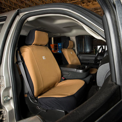 Carhartt Universal Nylon Duck Canvas Fitted Bucket Seat Cover, Durable Seat Protection with Rain