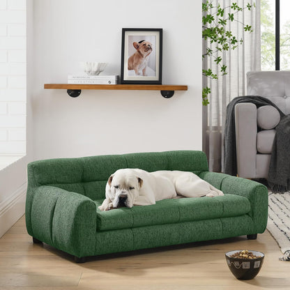 Dog Couch Bed, Mini Sofa for Dogs with Backrest and Armrest, Durable Pet Sofa with Soft Foam