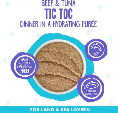Weruva B.F.F. Play - Best Feline Friend Paté Lovers, Aw Yeah!, Beef & Tuna Tic TOC with Beef &