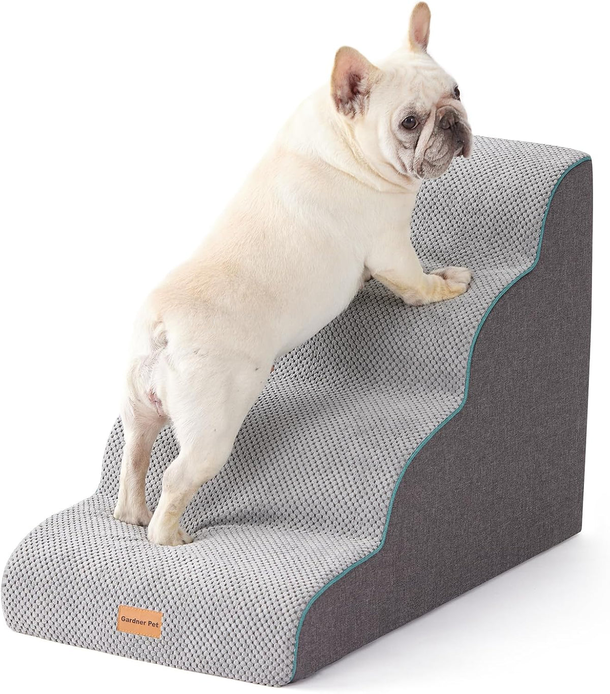 Gardner Pet Dog Stairs for Small Dogs 19.7" H, Curved 4-Step Pet Stairs, Dog Steps for High Bed