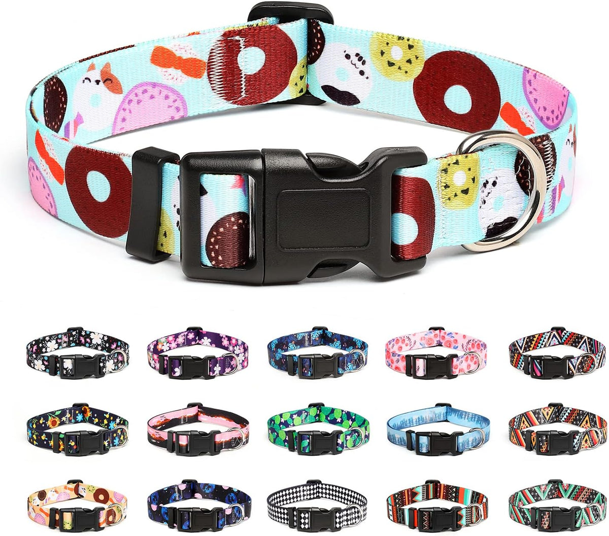 Mercano Adjustable Dog Collar - Special Design Patterns, Soft Nylon Comfortable Durable Pet Collar