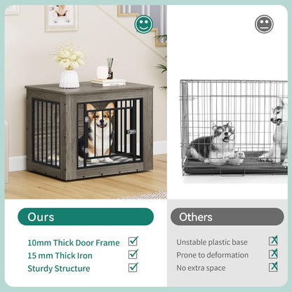 YITAHOME Dog Crate Furniture for Medium Dogs, Side End Table, Modern Dogs Kennel Indoor up to 35